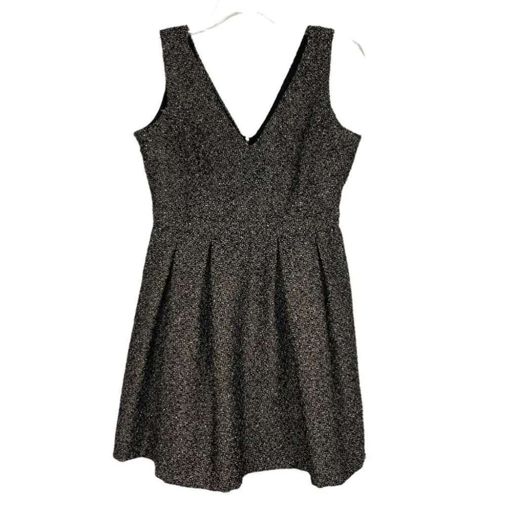 POOKIE & Sebastian Fit and Flare Dress Black with Gold size M